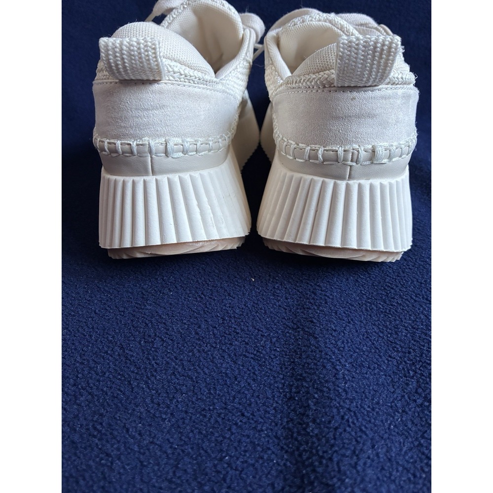 Dolce Vita Cream Platform Sneakers Size 9 Woven Chunky Ivory Lace Up Shoes - Picture 11 of 12